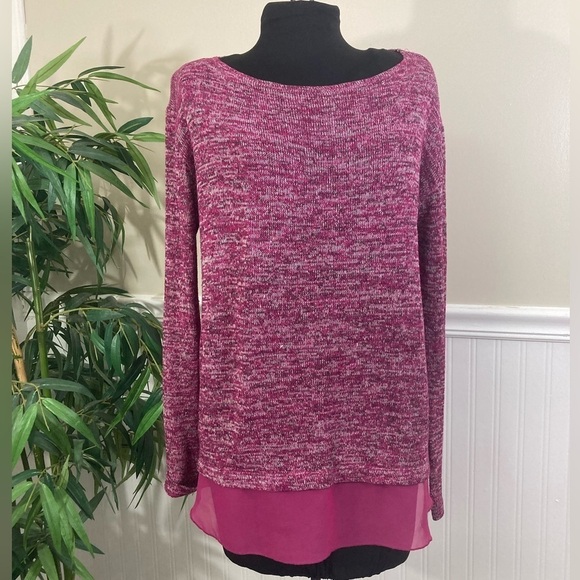 Kut from the Kloth oversized slouchy sweater with attached silky trim, XS/S - Picture 2 of 8